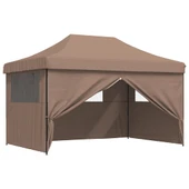 Pop-up парти шатра 4,4 x 2,9 м кафява — оксфорд с PVC — 4 стени — стомана - Thumbnail 8