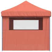 Pop-up парти шатра 4,1 x 2,8 м теракота — оксфорд с PVC — 4 стени — стомана - Thumbnail 4