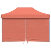 Pop-up парти шатра 4,1 x 2,8 м теракота — оксфорд с PVC — 4 стени — стомана - Thumbnail 3