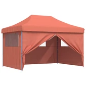 Pop-up парти шатра 4,1 x 2,8 м теракота — оксфорд с PVC — 4 стени — стомана - Thumbnail 7