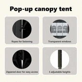 Сгъваема парти шатра със странични стени, черна, 3x6 м - Thumbnail 13