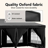 Сгъваема парти шатра със странични стени, черна, 3x6 м - Thumbnail 11