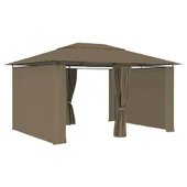 Градинска шатра 4 x 3 м таупе — полиестер 180 г/м² — със завеси — стомана - Thumbnail 3