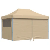 Pop-up парти шатра 4,1 x 2,8 м бежова — оксфорд с PVC — 4 стени — стомана - Thumbnail 2
