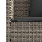 Пейка за съхранение 120×50×90,5 см сива — PE ратан — с възглавница - Thumbnail 10