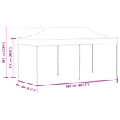 Pop-up парти шатра 5,8 x 2,9 м антрацит — оксфорд PVC — стомана - Thumbnail 15