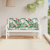 Възглавници за пейка 150x50x7 см шарени птици и цветя, комплект 2 бр - Thumbnail 3