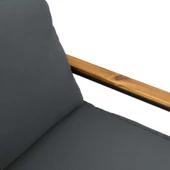 Пейка с възглавница 115 × 65 × 72 см сива — PE ратан — тъмносива възглавница - Thumbnail 8