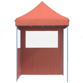 Pop-up парти шатра 2 x 2 м теракота — оксфорд с PVC — 2 стени — стомана - Thumbnail 5
