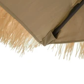 Градински чадър 2.9 x 2.9 м кафяв — слама — с LED и стойка — стоманена рамка - Thumbnail 10