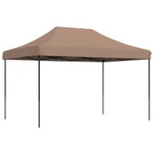 Pop-up парти шатра 4,1 x 2,8 м кафява — оксфорд с PVC — стоманена рамка - Thumbnail 2
