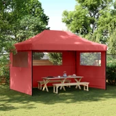 Pop-up парти шатра 4,4 x 2,9 м бордо — оксфорд с PVC — 3 стени — стомана - Thumbnail 1