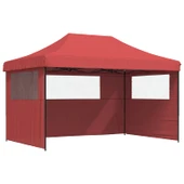 Pop-up парти шатра 4,4 x 2,9 м бордо — оксфорд с PVC — 3 стени — стомана - Thumbnail 2
