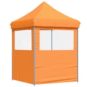 Pop-up парти шатра 2 x 2 м оранжева — оксфорд с PVC — 2 стени — стомана - Thumbnail 5