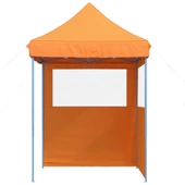 Pop-up парти шатра 2 x 2 м оранжева — оксфорд с PVC — 2 стени — стомана - Thumbnail 3