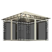 Шатра 3 x 3 м кремава — полиестер 180 г/м² — комарник и LED — стомана - Thumbnail 2