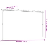 Градинска пергола, импрегниран бор, 360x200x60 см-VL44924 - Thumbnail 6