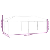 Сгъваема парти шатра със странични стени антрацит 3x6 м - Thumbnail 9