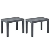 Градински пейки 60 × 38,5 × 45 см антрацит — полиетилен — 2 бр - Thumbnail 1