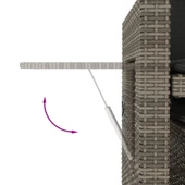 Накланяща се пейка 2в1 122×58×83 см сива — PE ратан — с табуретка - Thumbnail 11