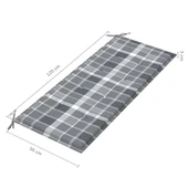 2-местна градинска пейка 120 × 60 × 89 см — евкалипт масив — сиво каре възглавница - Thumbnail 10