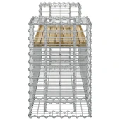 Градинска пейка 183x41x60,5 см — импрегниран бор — с габион и кашпи - Thumbnail 4