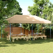 Pop-up парти шатра 5,8 x 2,9 м бежова — оксфорд с PVC — стоманена рамка - Thumbnail 1