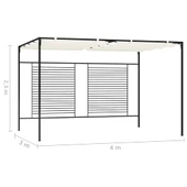 Шатра 3 x 4 м кремава — полиестер 180 г/м² — прибиращ се покрив — желязна рамка - Thumbnail 7