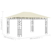 Градинска шатра 4 x 3 м кремава — полиестер 180 г/м² — мрежи против комари - Thumbnail 6