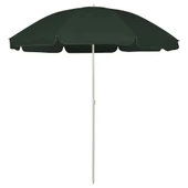 Плажен чадър 2,1 м зелен — полиестер — с накланяне — метална рамка - Thumbnail 1