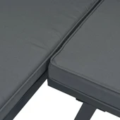 Градинска пейка 110x73x73 см черна — алуминий — с антрацит възглавници - Thumbnail 6