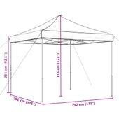 Pop-up парти шатра 2,9 x 2,9 м кафява — оксфорд с PVC — стоманена рамка - Thumbnail 9