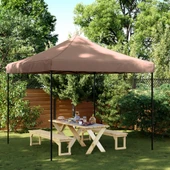 Pop-up парти шатра 2,9 x 2,9 м кафява — оксфорд с PVC — стоманена рамка - Thumbnail 1