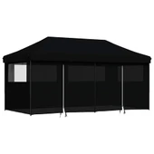Pop-up парти шатра 5,8 x 2,9 м черна — оксфорд с PVC — 4 стени — стомана - Thumbnail 2