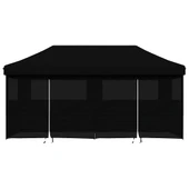 Pop-up парти шатра 5,8 x 2,9 м черна — оксфорд с PVC — 4 стени — стомана - Thumbnail 3