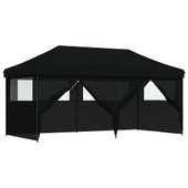 Pop-up парти шатра 5,8 x 2,9 м черна — оксфорд с PVC — 4 стени — стомана - Thumbnail 8