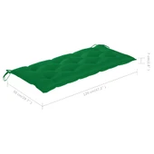 Градинска пейка 120x55x90 см кафява — бамбук — зелена възглавница - Thumbnail 11