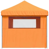 Pop-up парти шатра 5,8 x 2,9 м оранжева — оксфорд с PVC — 4 стени — стомана - Thumbnail 5