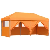 Pop-up парти шатра 5,8 x 2,9 м оранжева — оксфорд с PVC — 4 стени — стомана - Thumbnail 8