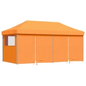 Pop-up парти шатра 5,8 x 2,9 м оранжева — оксфорд с PVC — 4 стени — стомана - Thumbnail 2