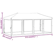 Сгъваема парти шатра със странични стени, таупе, 3x6 м - Thumbnail 11