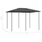 Шатра 3 x 4 м антрацит — текстил 160 г/м² — стоманена рамка - Thumbnail 4
