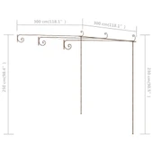 Градинска пергола, антично кафяво, 3x3x2,5 м, желязо-VL313997 - Thumbnail 7