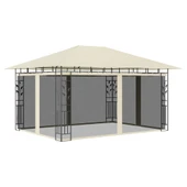 Шатра 4 x 3 м кремава — полиестер 180 г/м² — комарник и LED — стомана - Thumbnail 3
