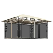 Шатра 4 x 3 м кремава — полиестер 180 г/м² — комарник и LED — стомана - Thumbnail 2