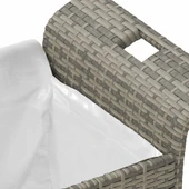 Пейка за съхранение 116×46×57 см сива — PE ратан — с PVC подплата - Thumbnail 7
