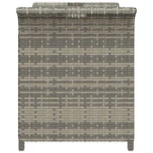 Пейка за съхранение 116×46×57 см сива — PE ратан — с PVC подплата - Thumbnail 5