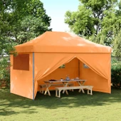 Pop-up парти шатра 4,4 x 2,9 м оранжева — оксфорд плат — 4 стени — стомана - Thumbnail 1