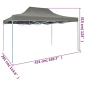 Pop-up шатра 4,3 x 2,9 м антрацит — оксфорд PVC — стоманена рамка - Thumbnail 11