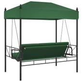 Градинска люлка 1,91 × 1,18 × 2,13 м зелена — стомана — със сенник - Thumbnail 7